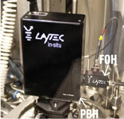 Figure 1: EpiTT Gen3 users can choose between a parallel beam head (PBH) and a fiber optical head (FOH, on a viewport behind PBH). 