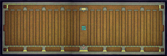 A 100V GaN power transistor with an output power of 600W at a frequency of 1.0GHz. © Fraunhofer IAF 